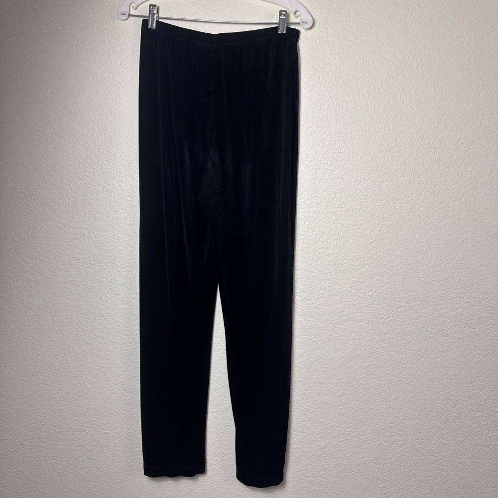 Lot of 2 Chicos Travelers Black Acetate Slinky Knit Pants Straight Leg Size 1 M - Picture 2 of 6